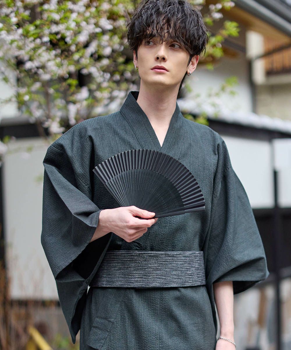 粋浴衣 / ワンタッチ帯 / 下駄 / 巾着 / 扇子 5点セット | ASTRONOMY