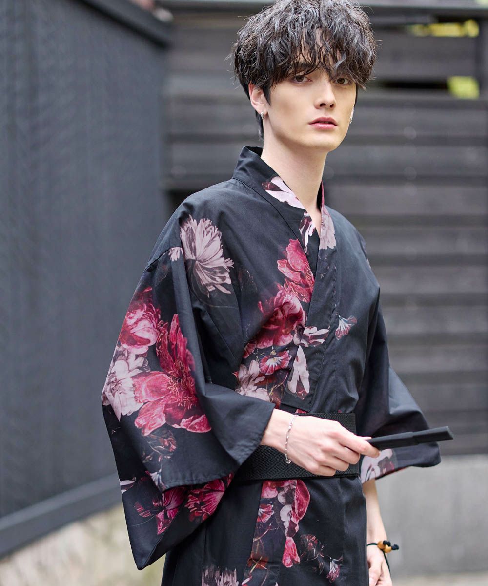 粋浴衣 / ワンタッチ帯 / 下駄 / 巾着 / 扇子 5点セット | ASTRONOMY