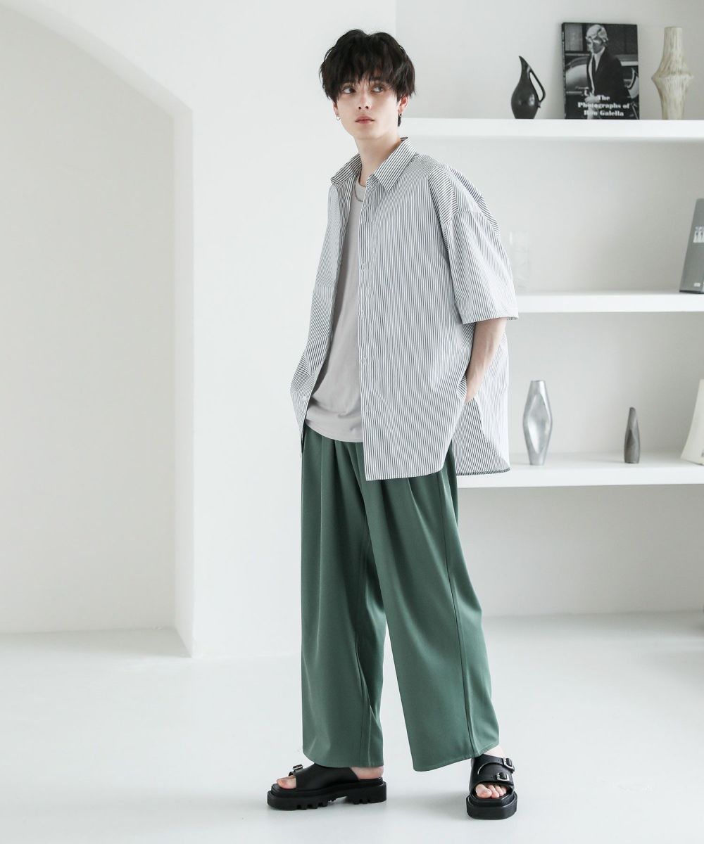 ツーピースセット 半袖ストライプ柄トップス+ワイドラフパンツ 000000000419-01-l.jpg?t=
