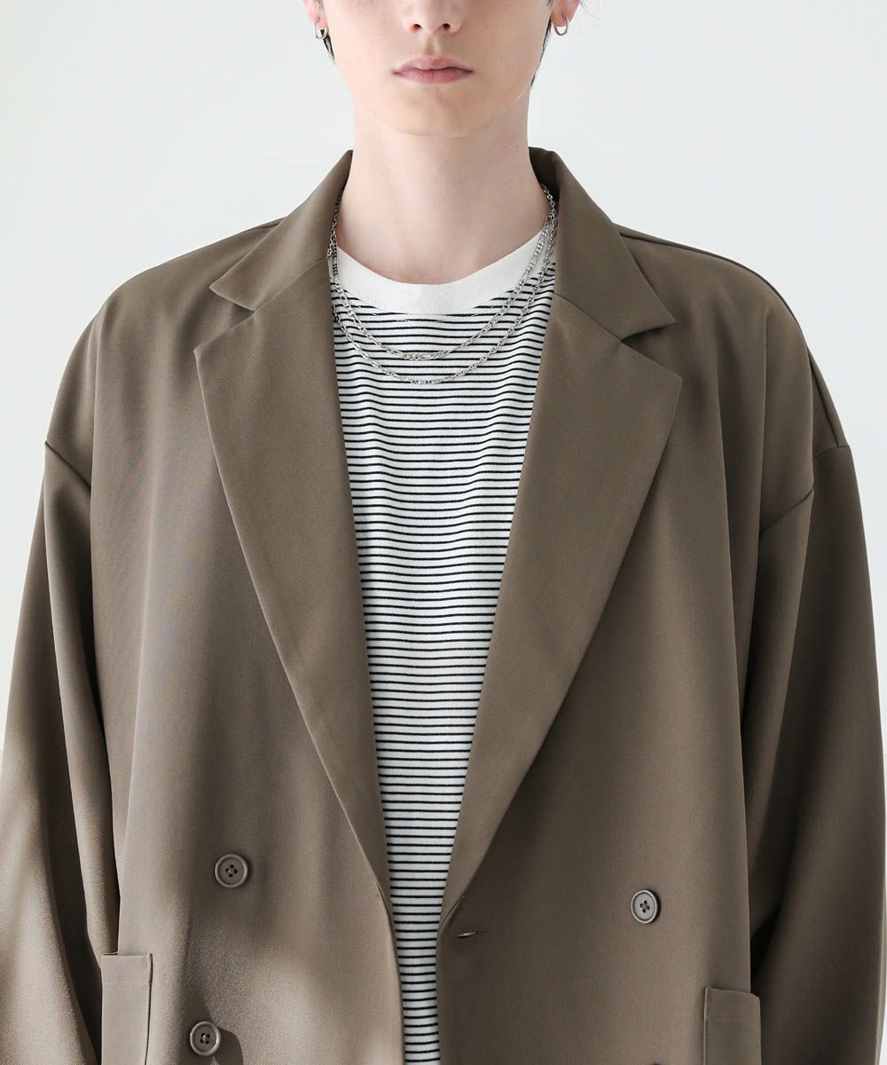 2点セット】ビッグシルエットリラクシングダブルテーラードジャケット  