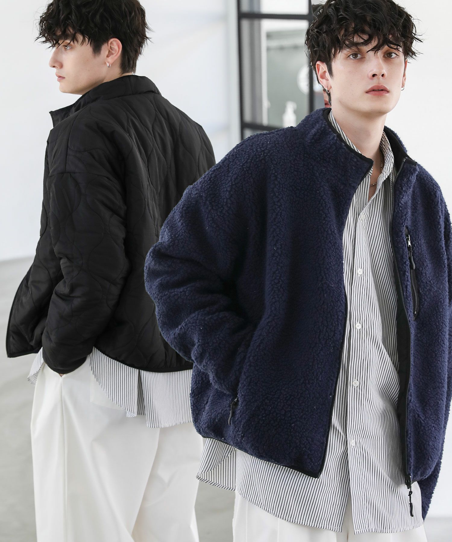 ビッグシルエットリバーシブル中綿ボアフリースジャケット | ASTRONOMY