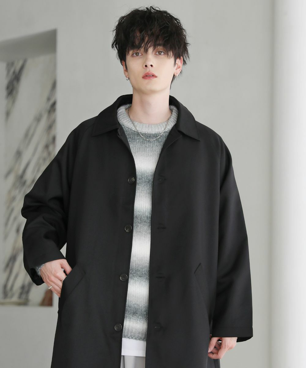 美品】OVERCOAT ラグランスリーブ ステンカラーコート 汚らしく