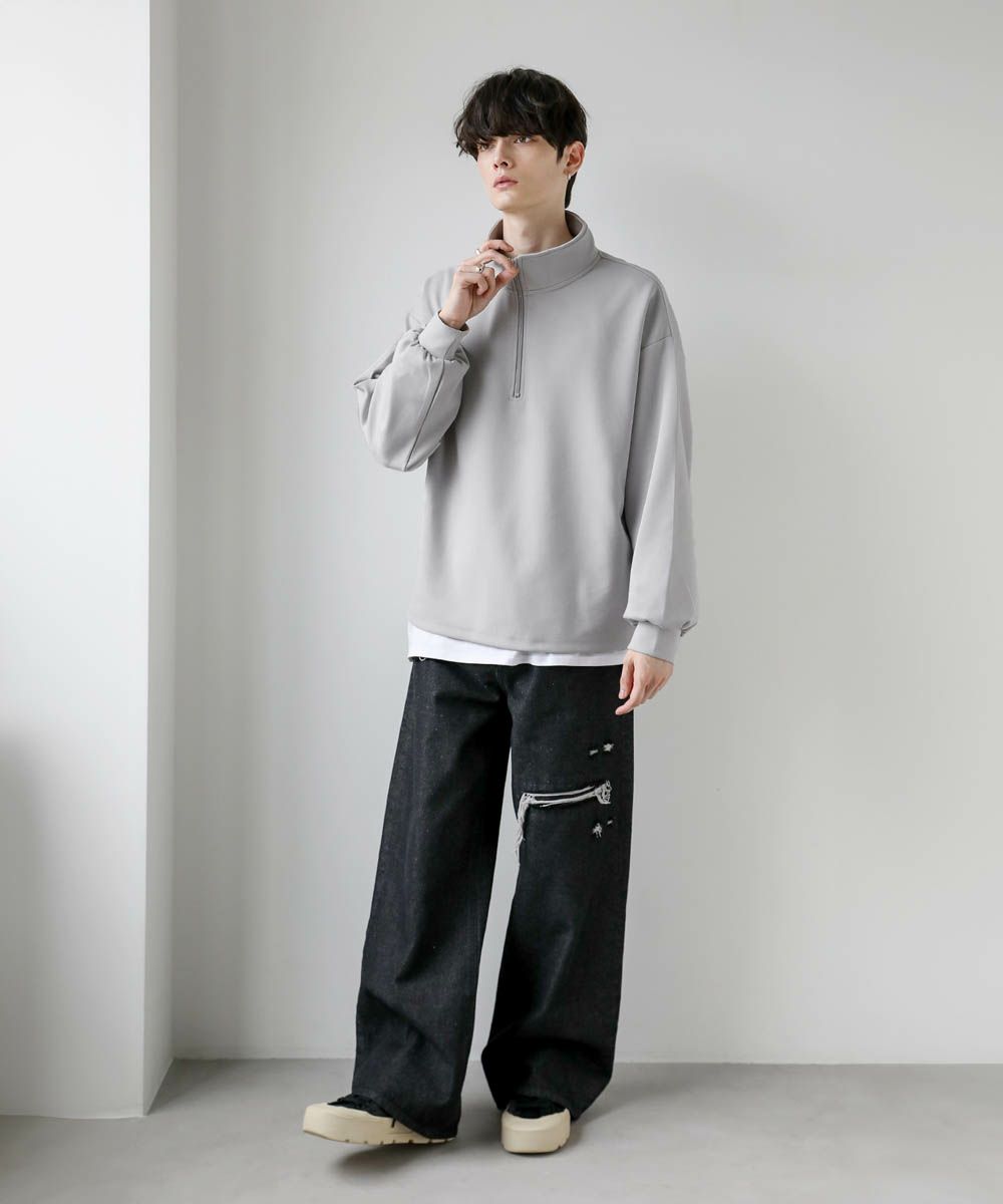 コットンポンチハーフジップカットソー | ASTRONOMY