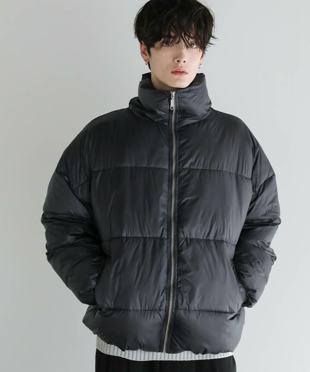 YORT 異素材ダウンジャケット　ブルゾン スタンドネック裾ドローコードダウンブルゾン | ASTRONOMY