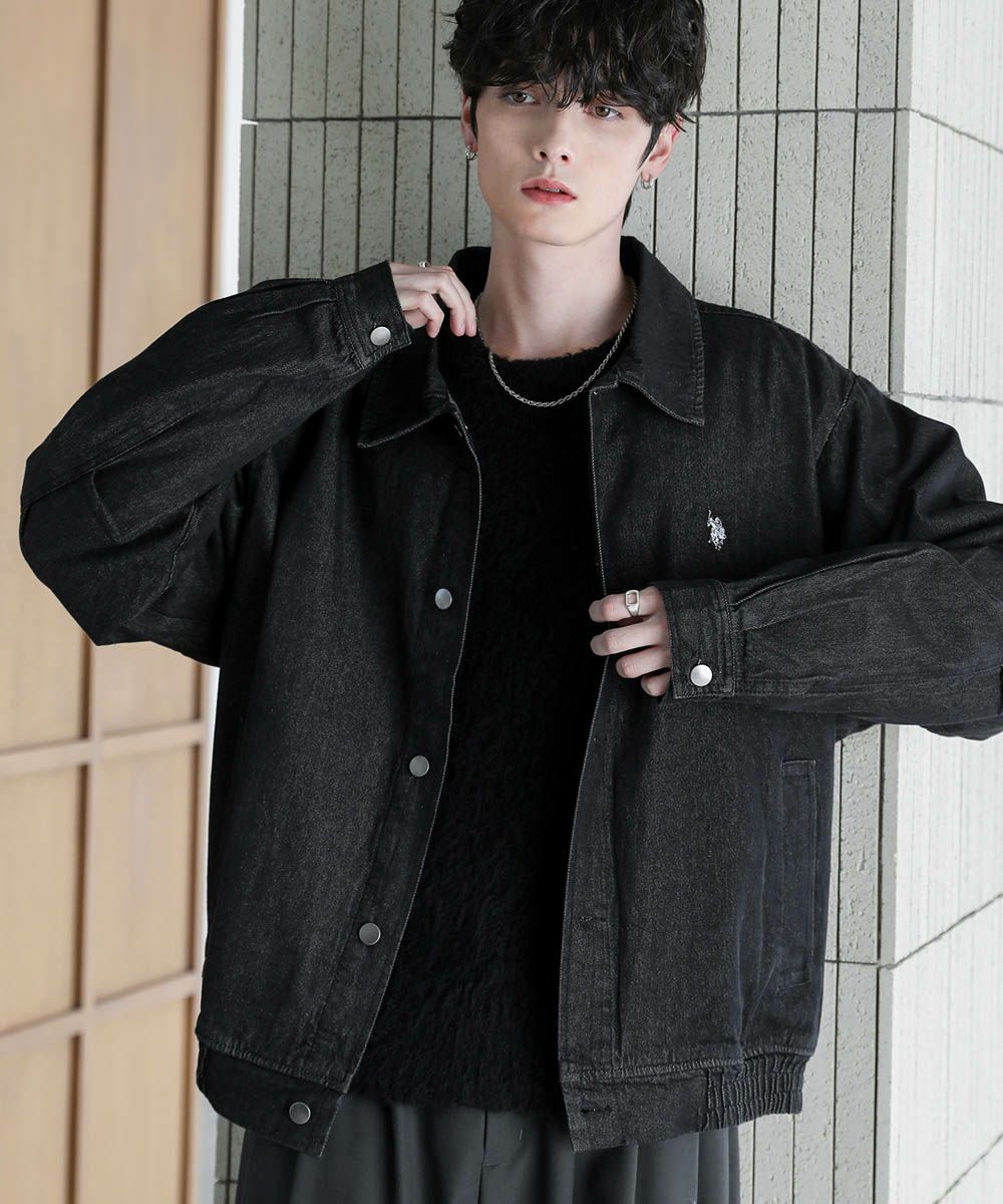 U.S. POLO ASSN.別注 ビッグシルエットショートブルゾン デニム/PU