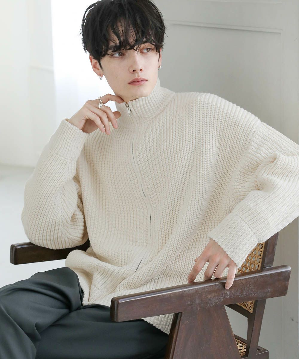 ビッグシルエット畦編みショート丈ドライバーズニット | ASTRONOMY