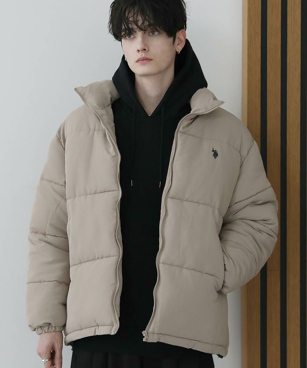 U.S.POLO ASSN. ハイネックボリューム中綿スタンドネックブルゾン
