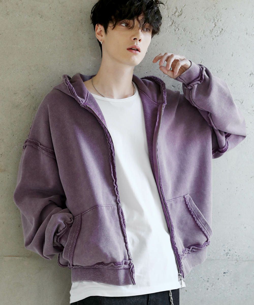 ピグメントスウェットフリンジZIPパーカー | ASTRONOMY