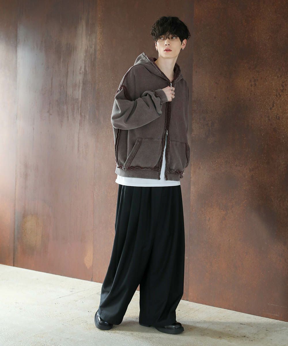 ピグメントスウェットフリンジZIPパーカー | ASTRONOMY