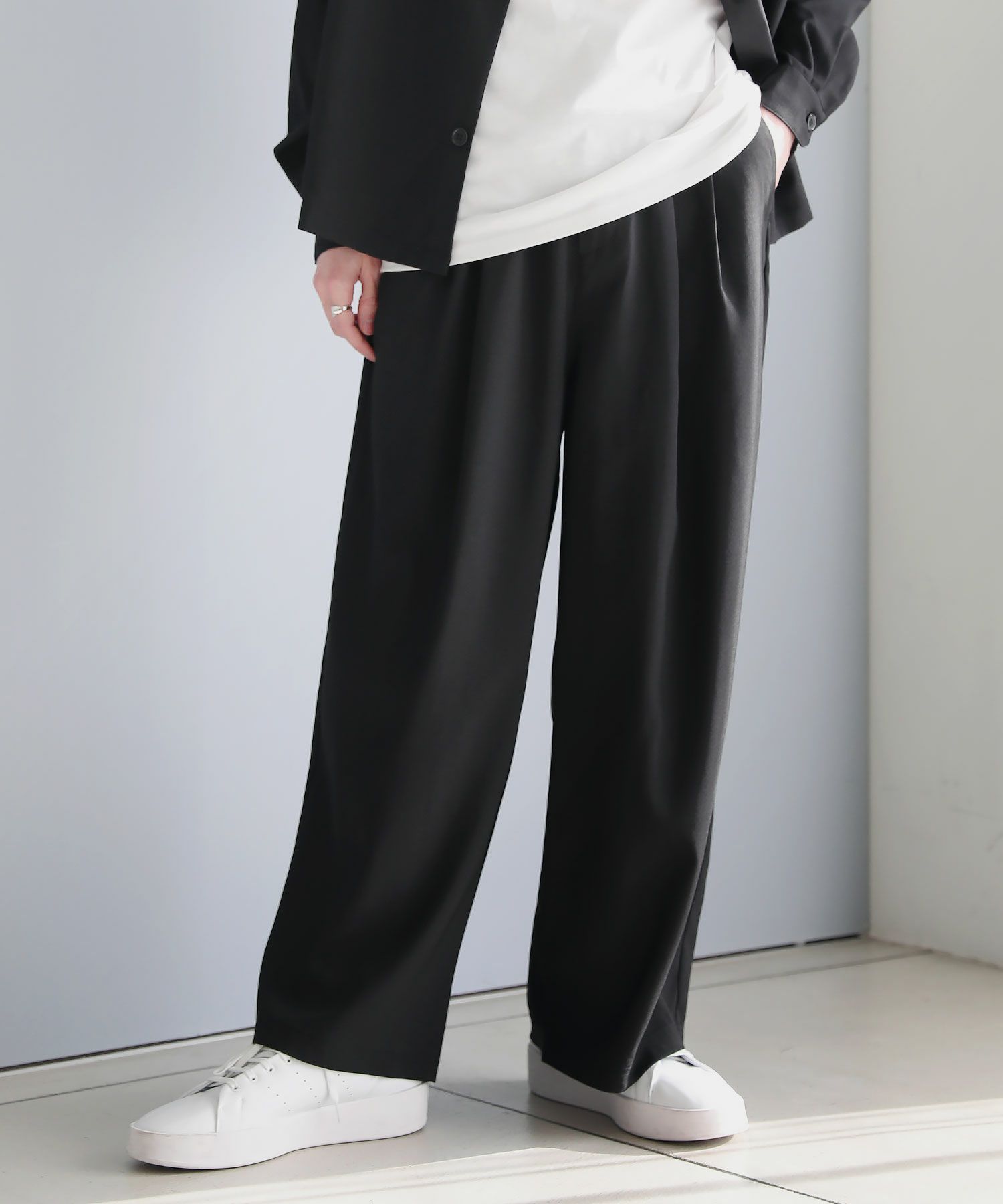 バギーフレア ワイドスラックスブラック