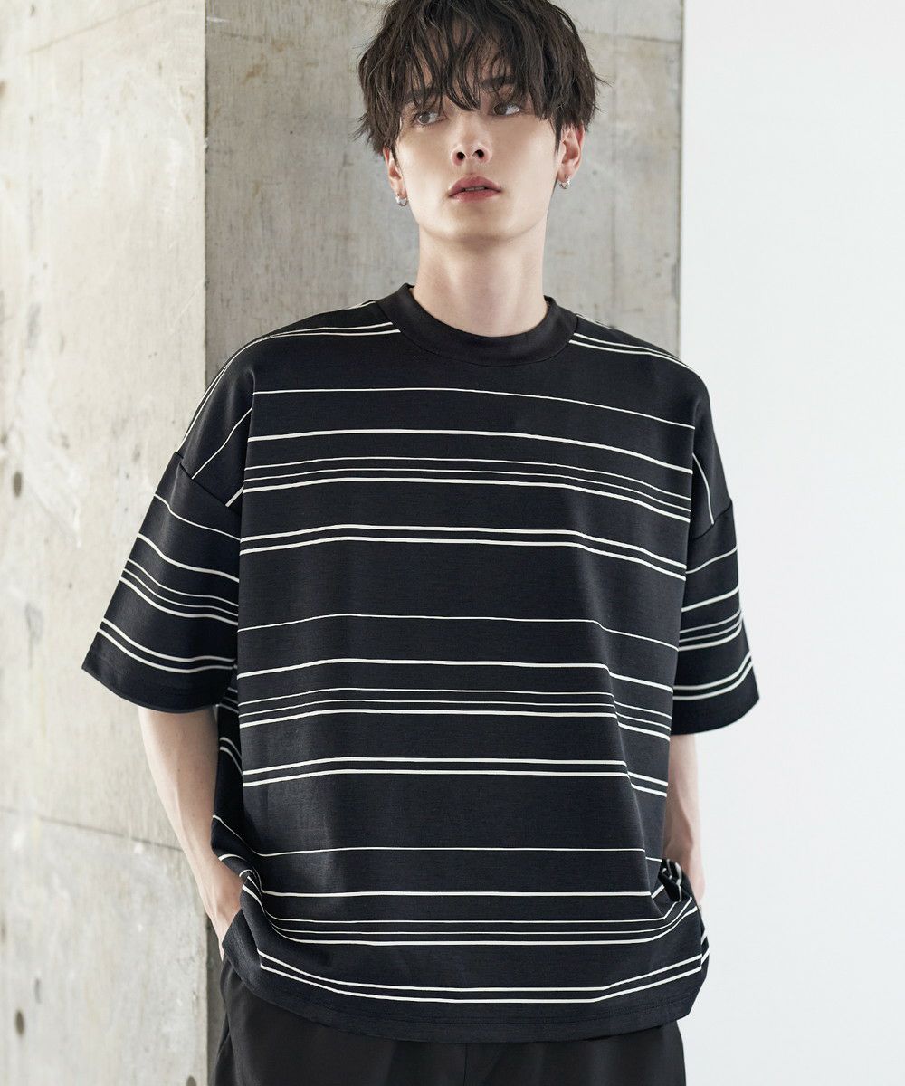 接触冷感 ポンチモックネック半袖カットソー | ASTRONOMY