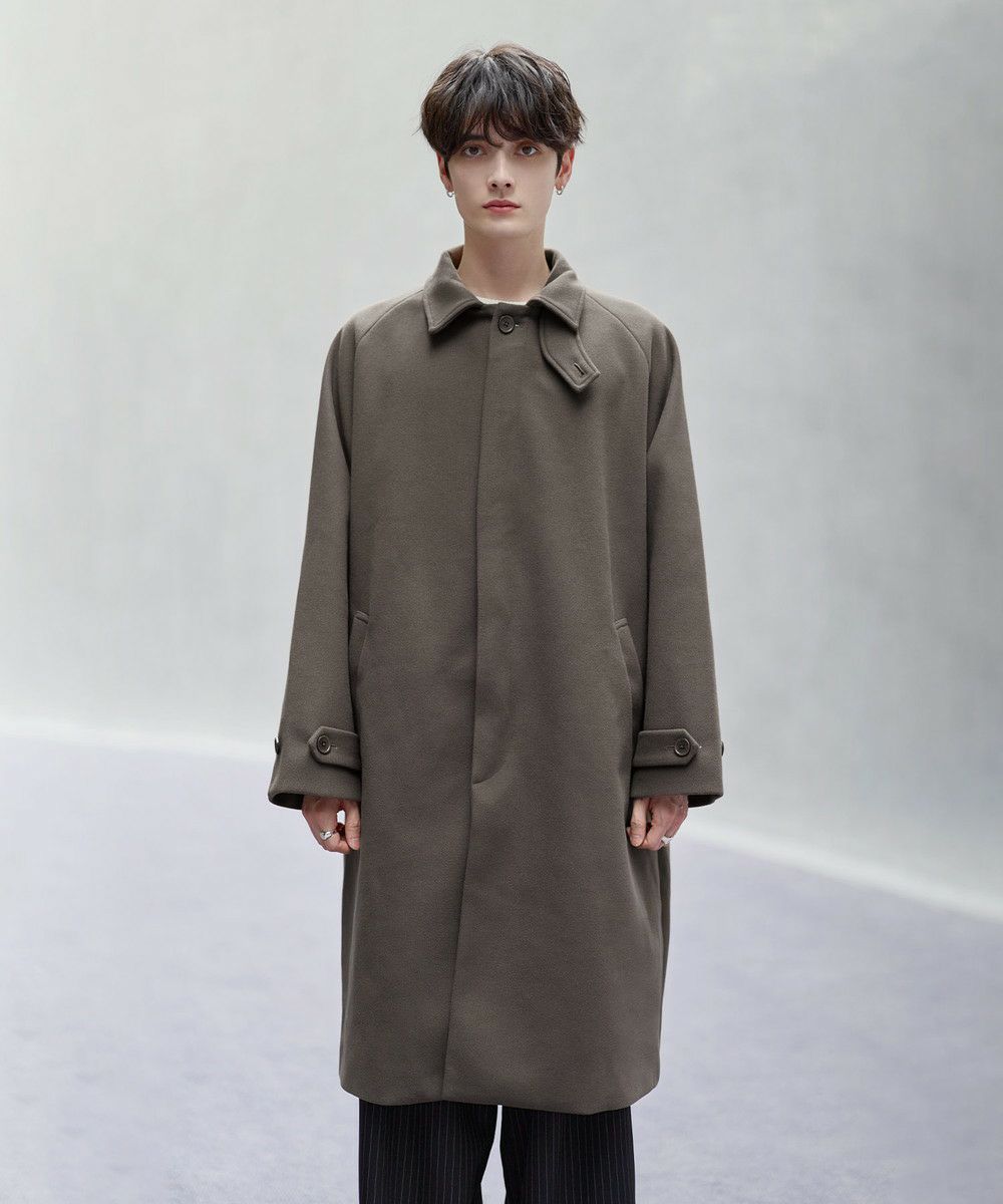 ビッグシルエットウールタッチ比翼ステンカラーコート | ASTRONOMY