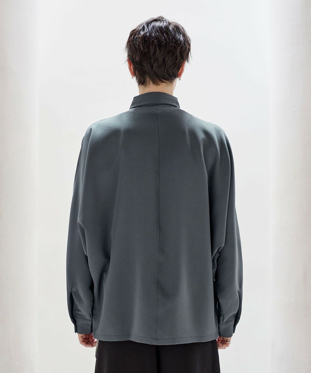 リッチドレープスムースビッグシルエットドルマン長袖シャツ TPU/総柄