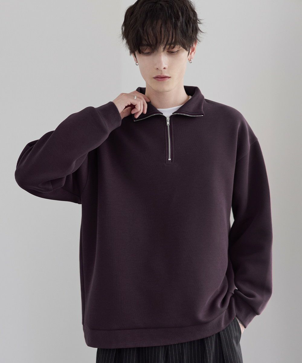 イージーケア】コットンポンチハーフジップ長袖プルオーバー | ASTRONOMY