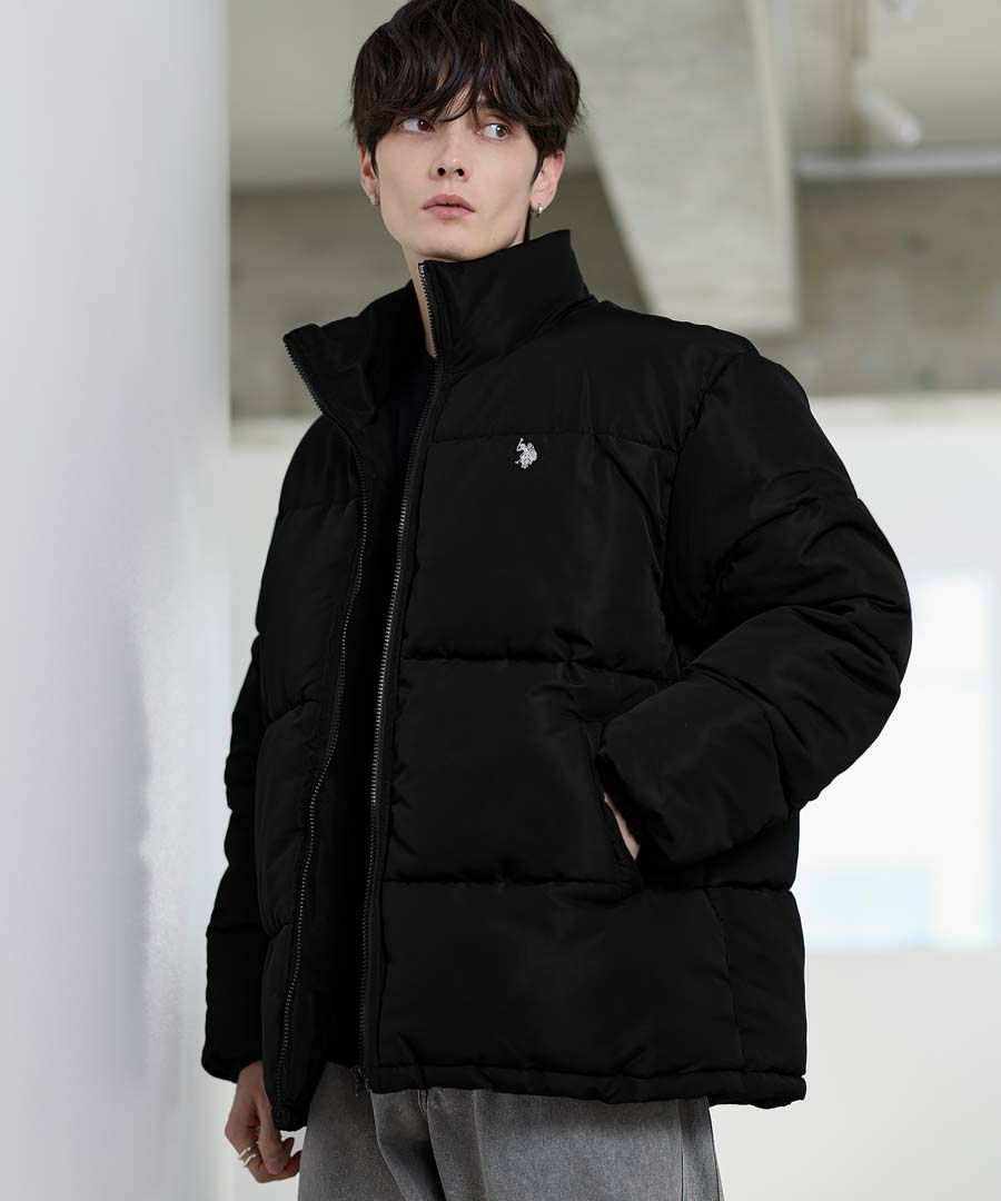 U.S.POLO ASSN. ハイネックボリューム中綿スタンドネックブルゾン