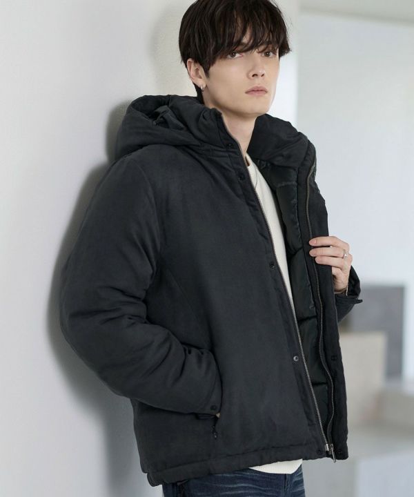 アウター早割り15000→さらにフォロ割しますコメントしてネꕤ︎︎·͜· フード脱着可能2wayポリスウェード中綿ジャケット | ASTRONOMY