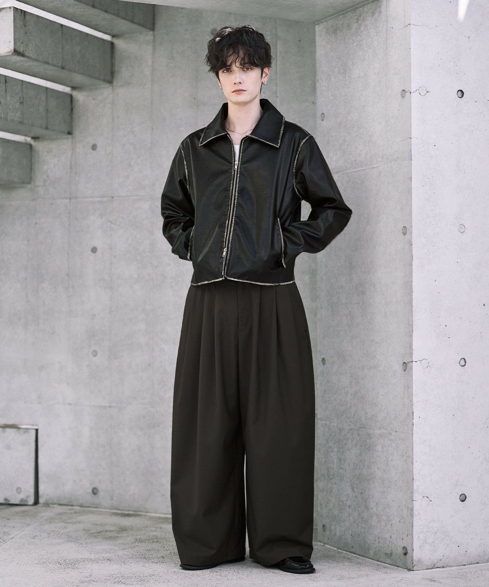 ヴィンテージ加工 PU合皮ショートブルゾン | ASTRONOMY