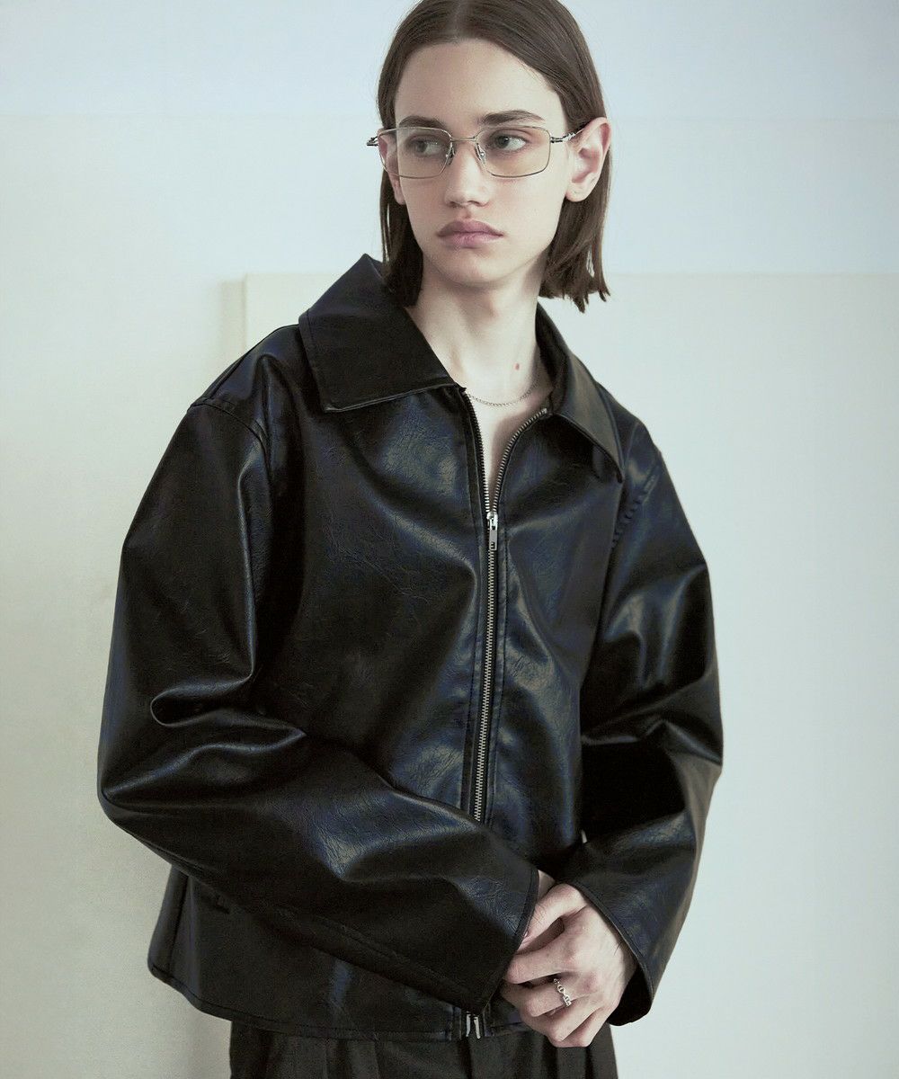 ヴィンテージ加工 PU合皮ショートブルゾン | ASTRONOMY