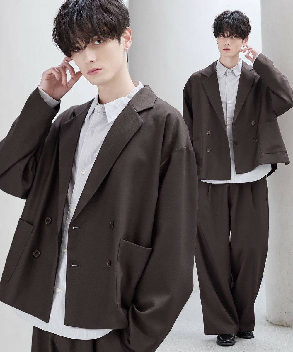 セットアップ 2点セット】防シワシングル/ダブルテーラード