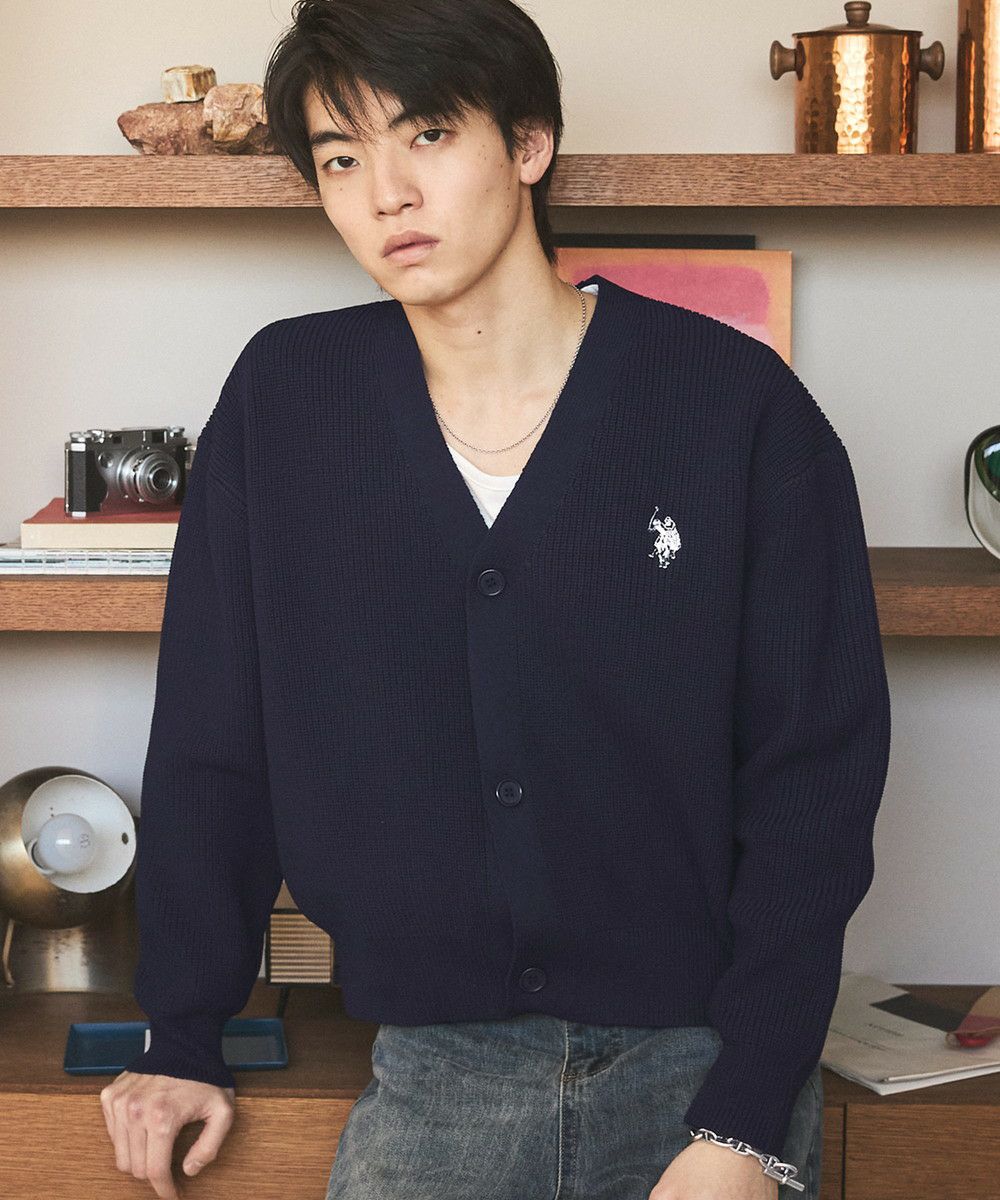 〓予約販売・3月上旬頃発送予定〓U.S. POLO ASSN./畦編みVネック